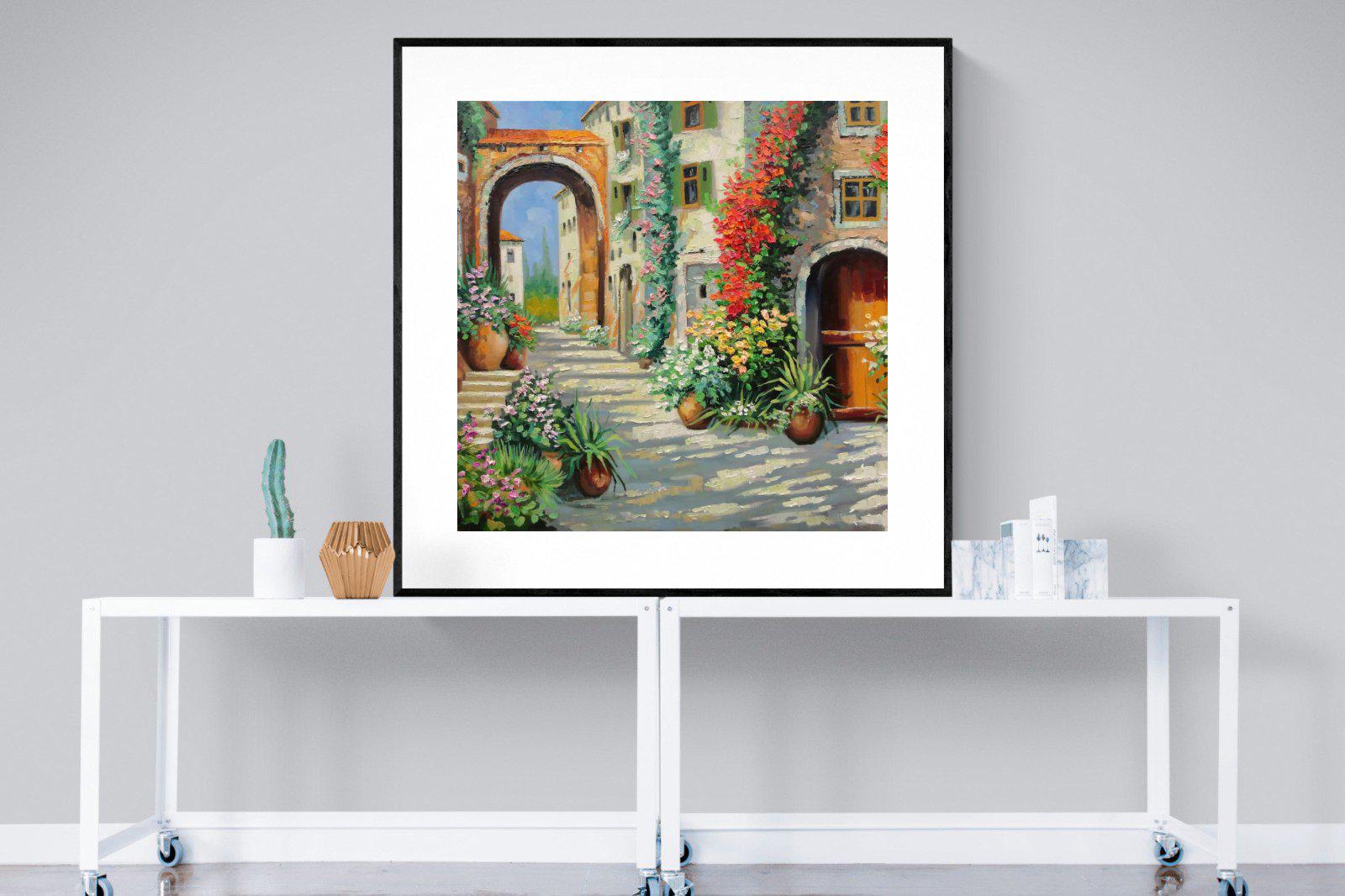 Italian Oil-Wall_Art-120 x 120cm-Framed Print-Black-Pixalot