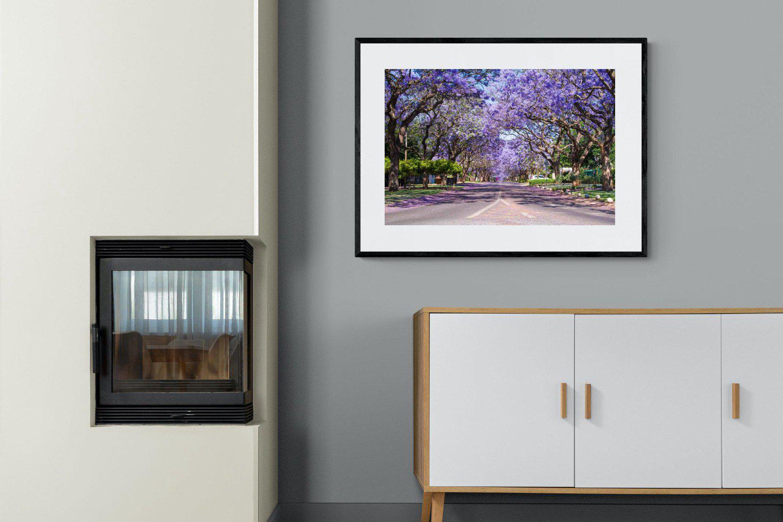 Jacaranda-Wall_Art-100 x 75cm-Framed Print-Black-Pixalot