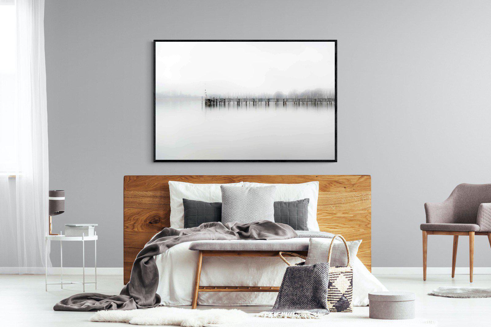 Jetty-Wall_Art-150 x 100cm-Mounted Canvas-Black-Pixalot