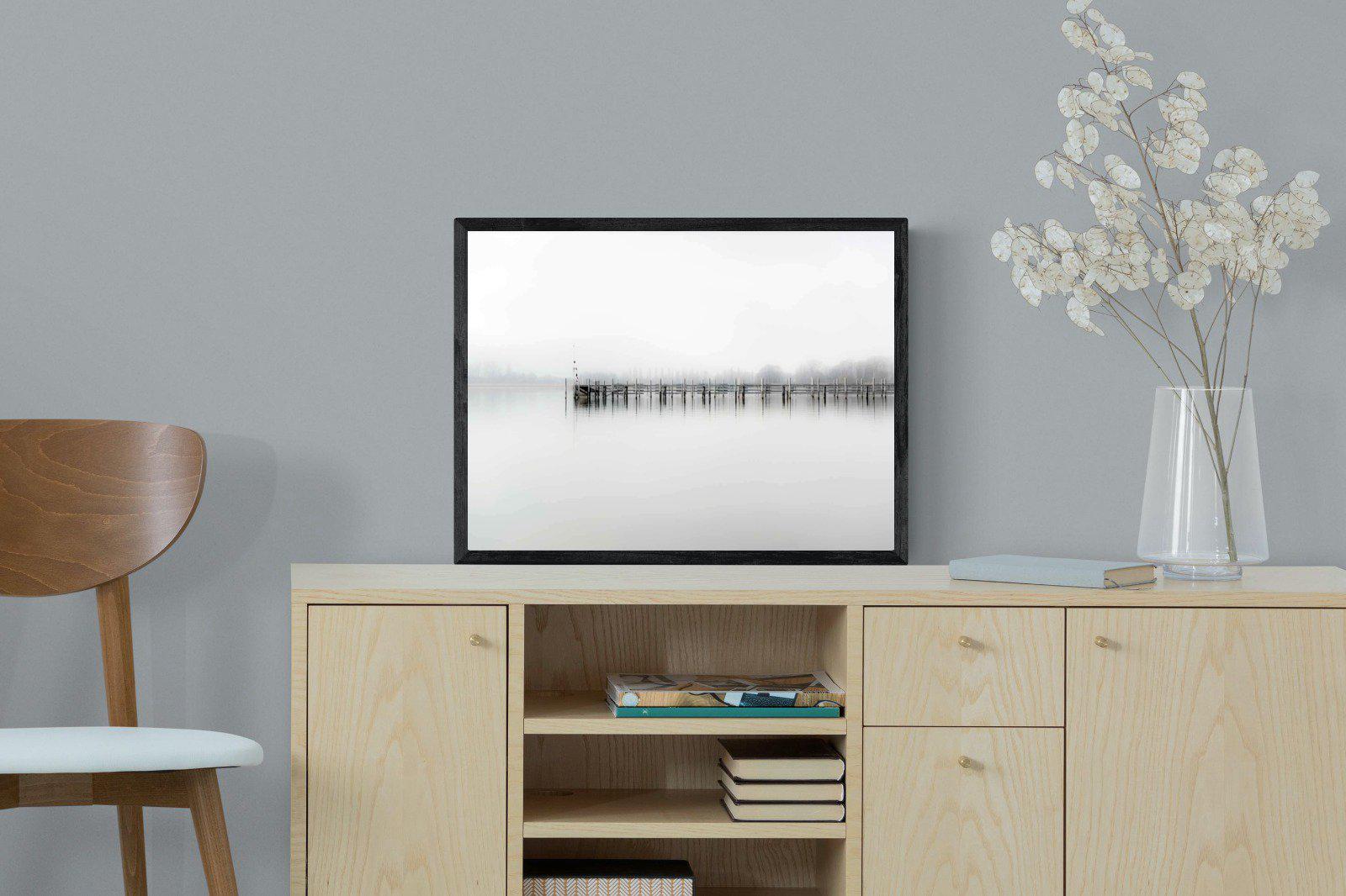 Jetty-Wall_Art-60 x 45cm-Mounted Canvas-Black-Pixalot