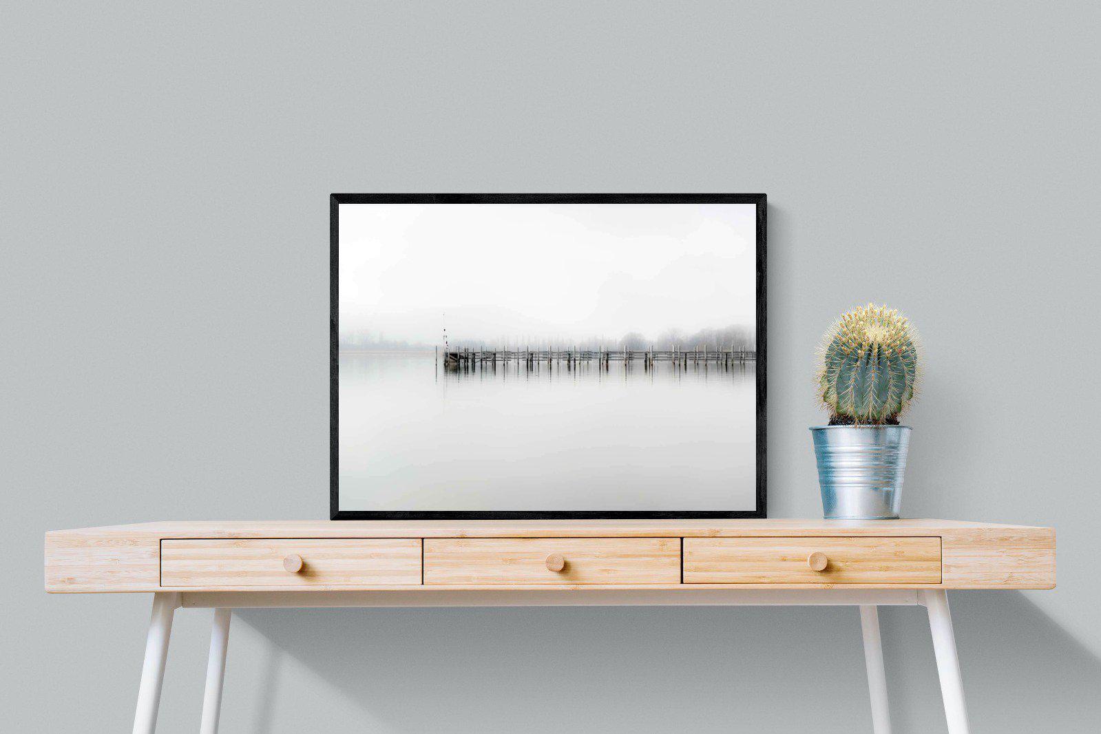 Jetty-Wall_Art-80 x 60cm-Mounted Canvas-Black-Pixalot