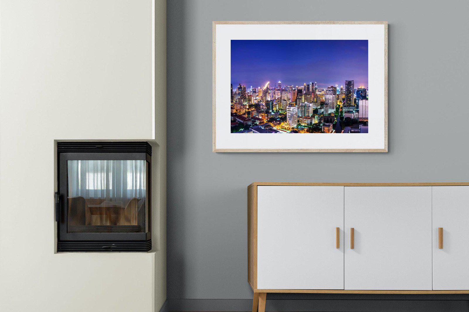 Joburg Lights-Wall_Art-100 x 75cm-Framed Print-Wood-Pixalot