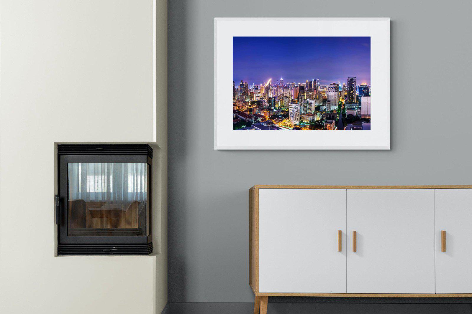 Joburg Lights-Wall_Art-100 x 75cm-Framed Print-White-Pixalot