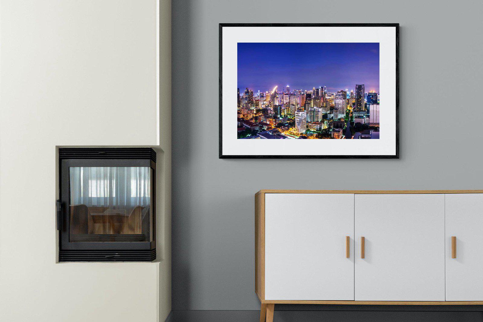 Joburg Lights-Wall_Art-100 x 75cm-Framed Print-Black-Pixalot