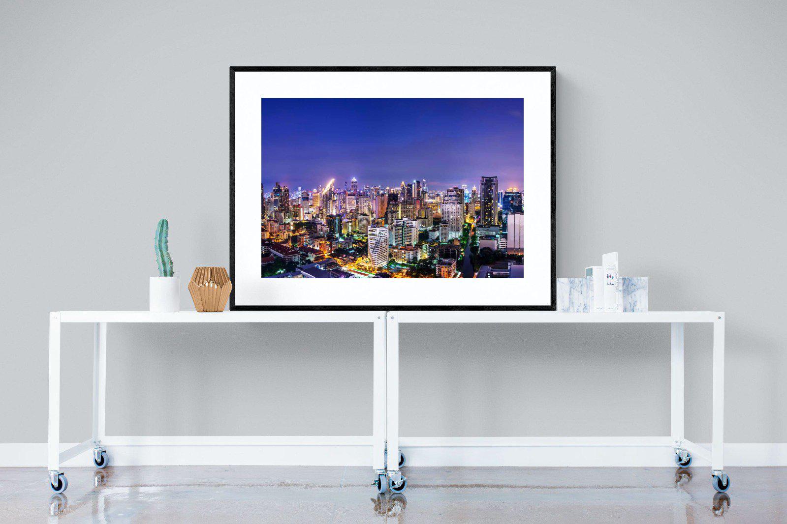 Joburg Lights-Wall_Art-120 x 90cm-Framed Print-Black-Pixalot