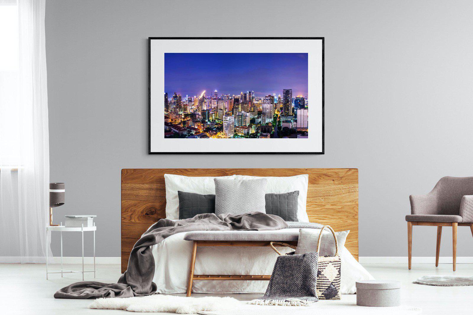 Joburg Lights-Wall_Art-150 x 100cm-Framed Print-Black-Pixalot