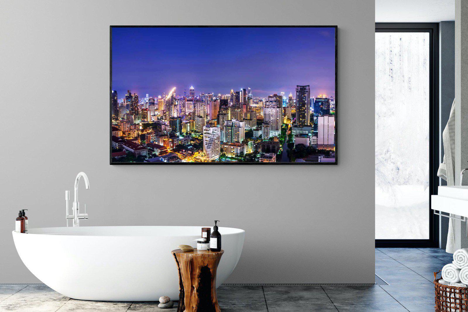 Joburg Lights-Wall_Art-180 x 110cm-Mounted Canvas-Black-Pixalot