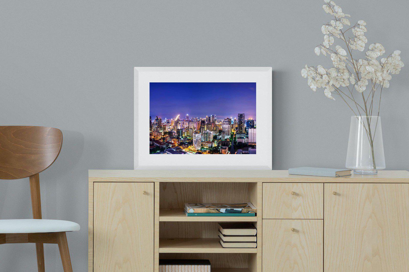 Joburg Lights-Wall_Art-60 x 45cm-Framed Print-White-Pixalot