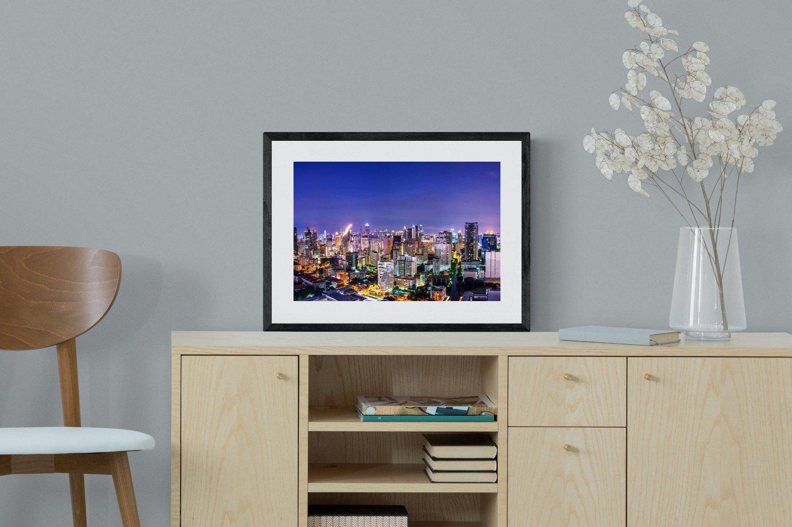 Joburg Lights-Wall_Art-60 x 45cm-Framed Print-Black-Pixalot