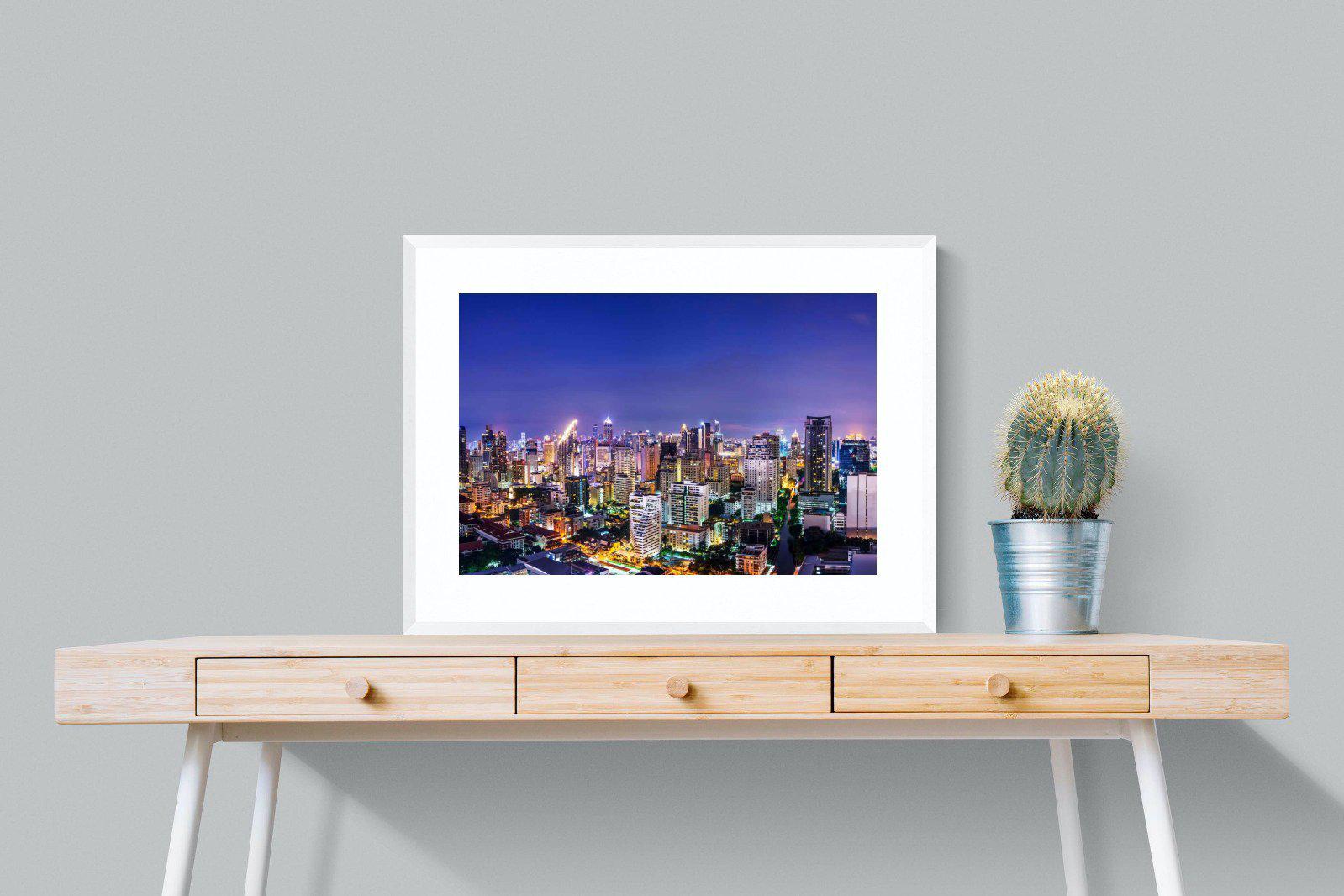 Joburg Lights-Wall_Art-80 x 60cm-Framed Print-White-Pixalot