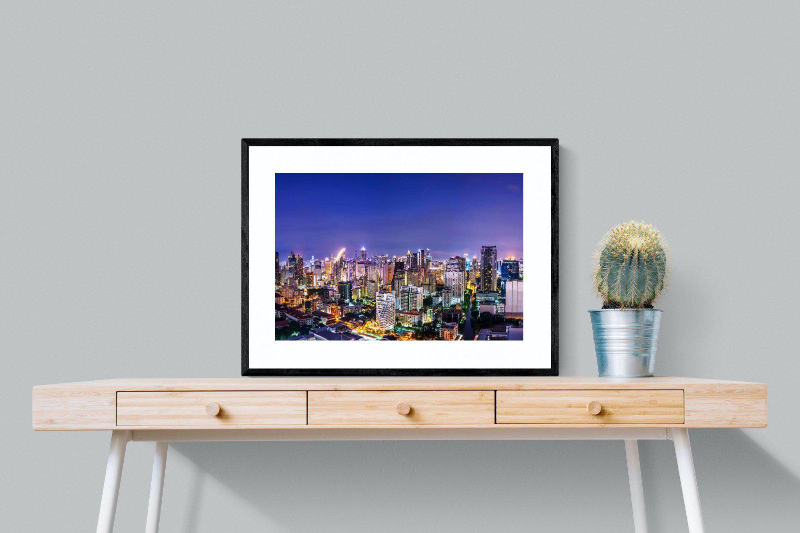 Joburg Lights-Wall_Art-80 x 60cm-Framed Print-Black-Pixalot