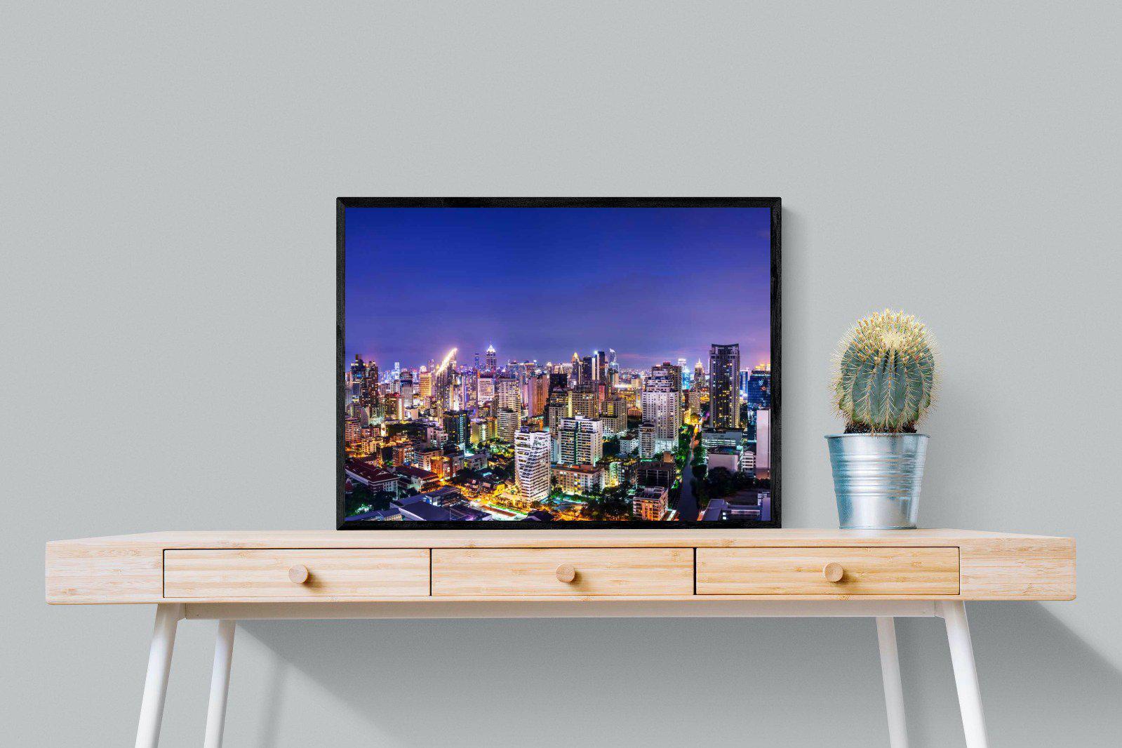 Joburg Lights-Wall_Art-80 x 60cm-Mounted Canvas-Black-Pixalot