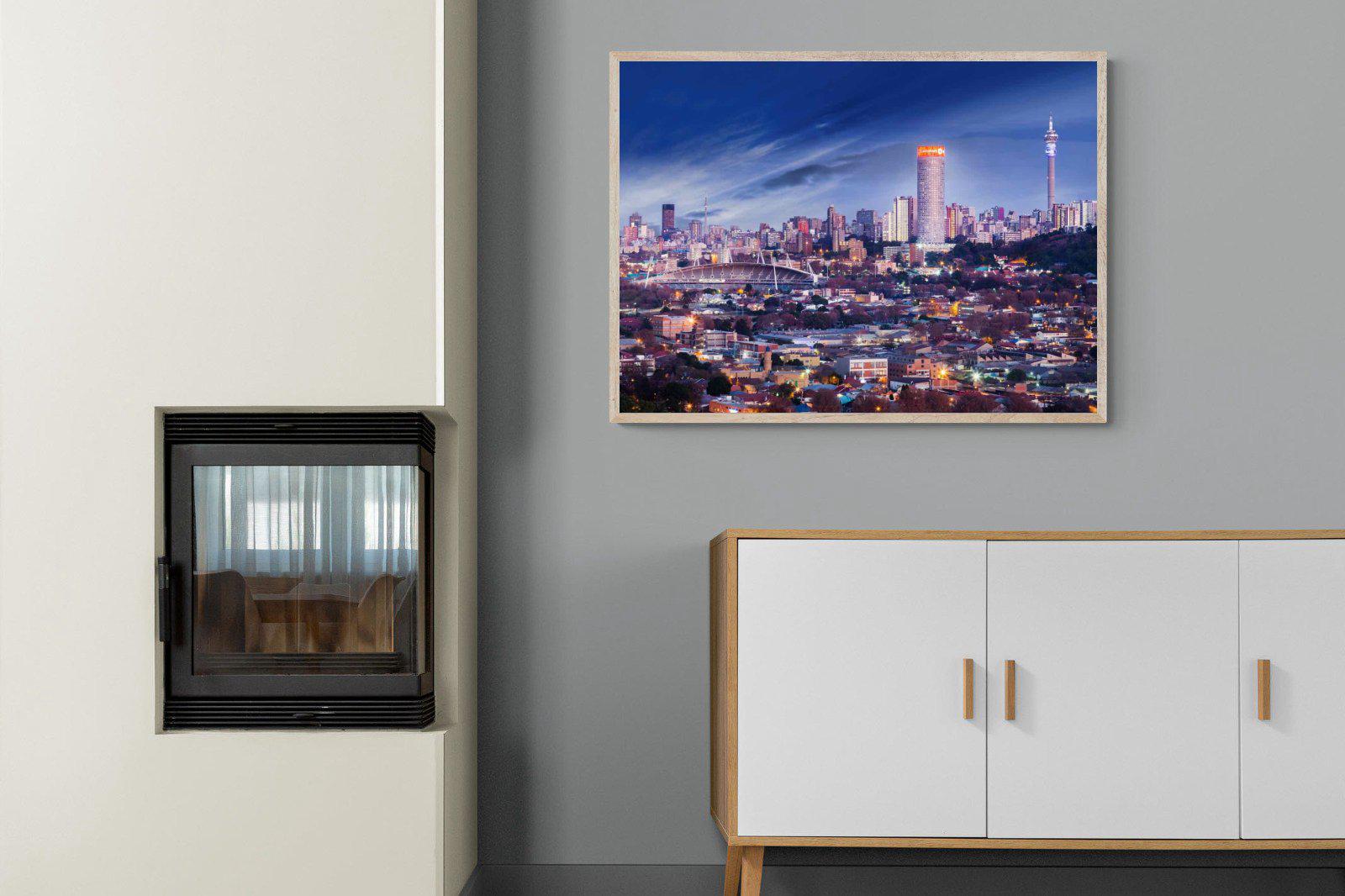 Johannesburg Panoramic-Wall_Art-100 x 75cm-Mounted Canvas-Wood-Pixalot