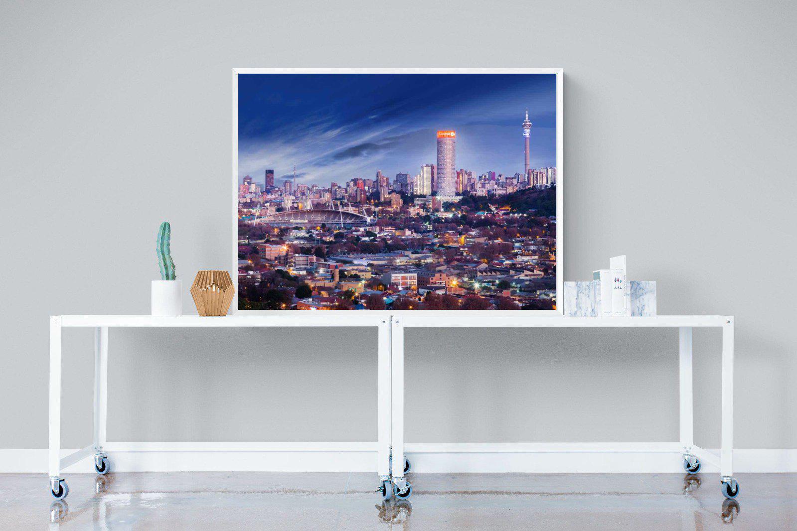 Johannesburg Panoramic-Wall_Art-120 x 90cm-Mounted Canvas-White-Pixalot