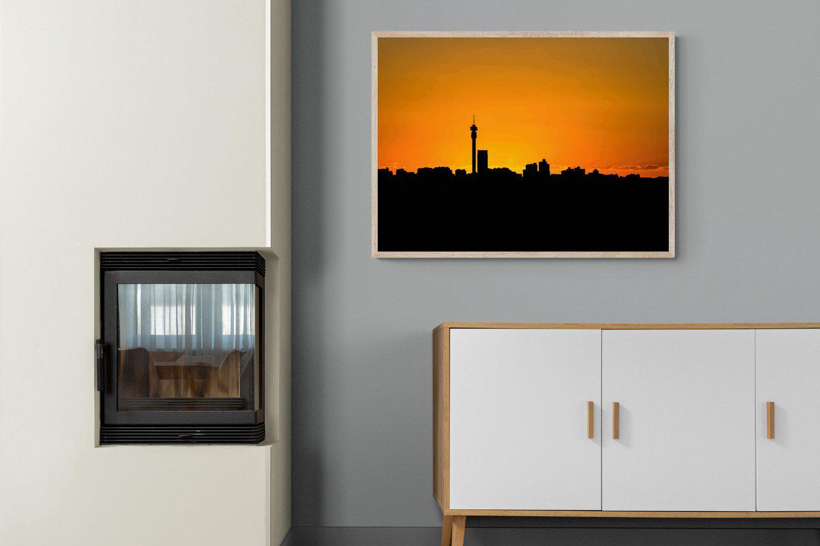 Johannesburg Silhouette-Wall_Art-100 x 75cm-Mounted Canvas-Wood-Pixalot