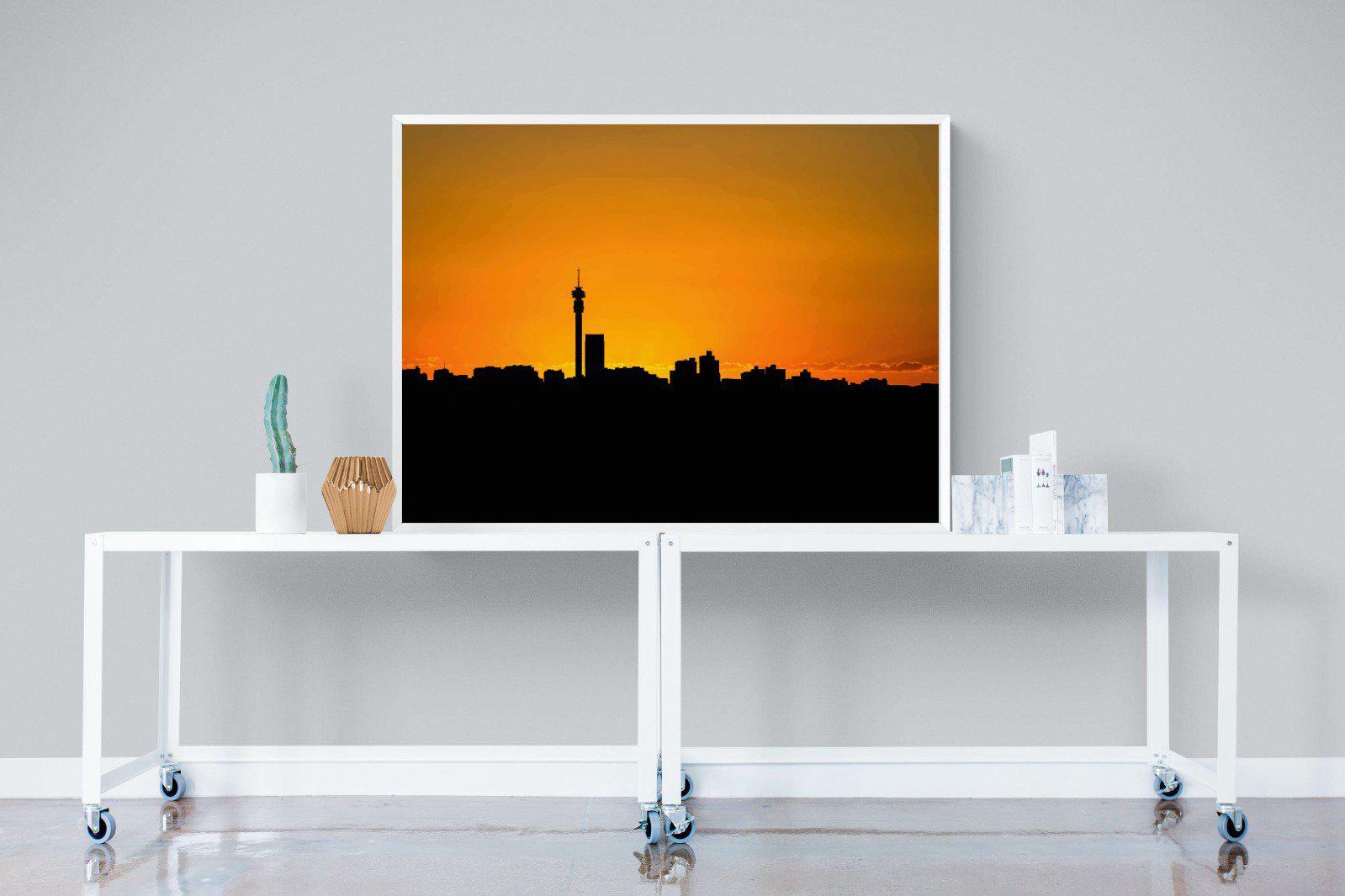 Johannesburg Silhouette-Wall_Art-120 x 90cm-Mounted Canvas-White-Pixalot