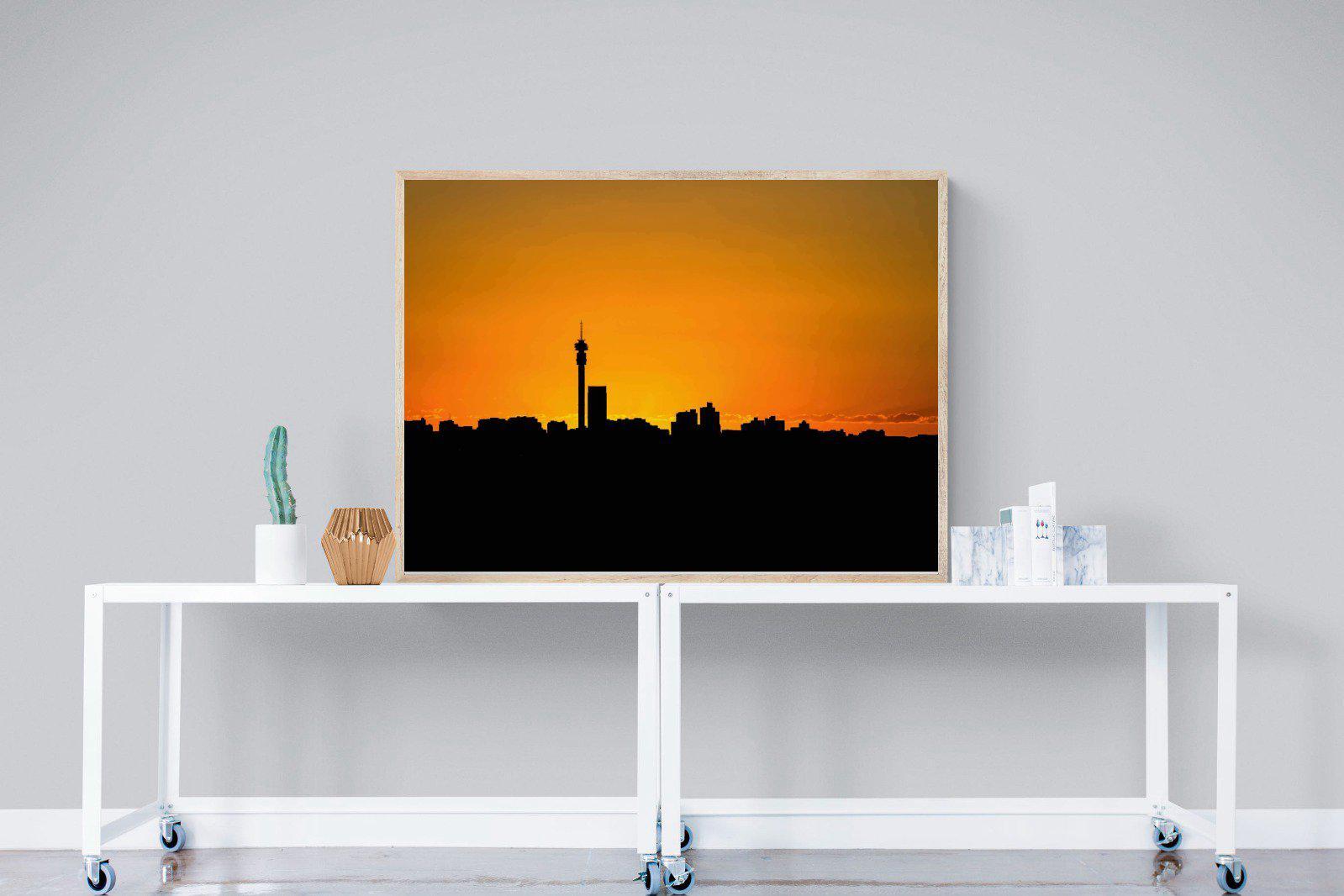 Johannesburg Silhouette-Wall_Art-120 x 90cm-Mounted Canvas-Wood-Pixalot