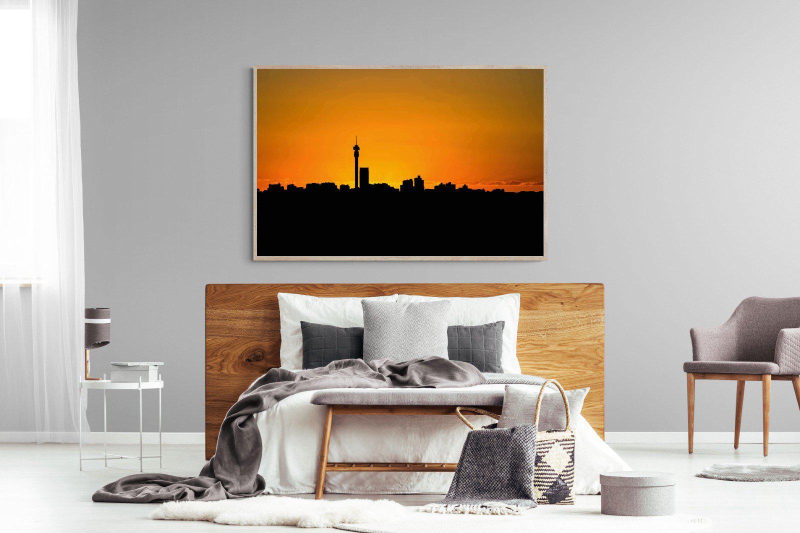 Johannesburg Silhouette-Wall_Art-150 x 100cm-Mounted Canvas-Wood-Pixalot