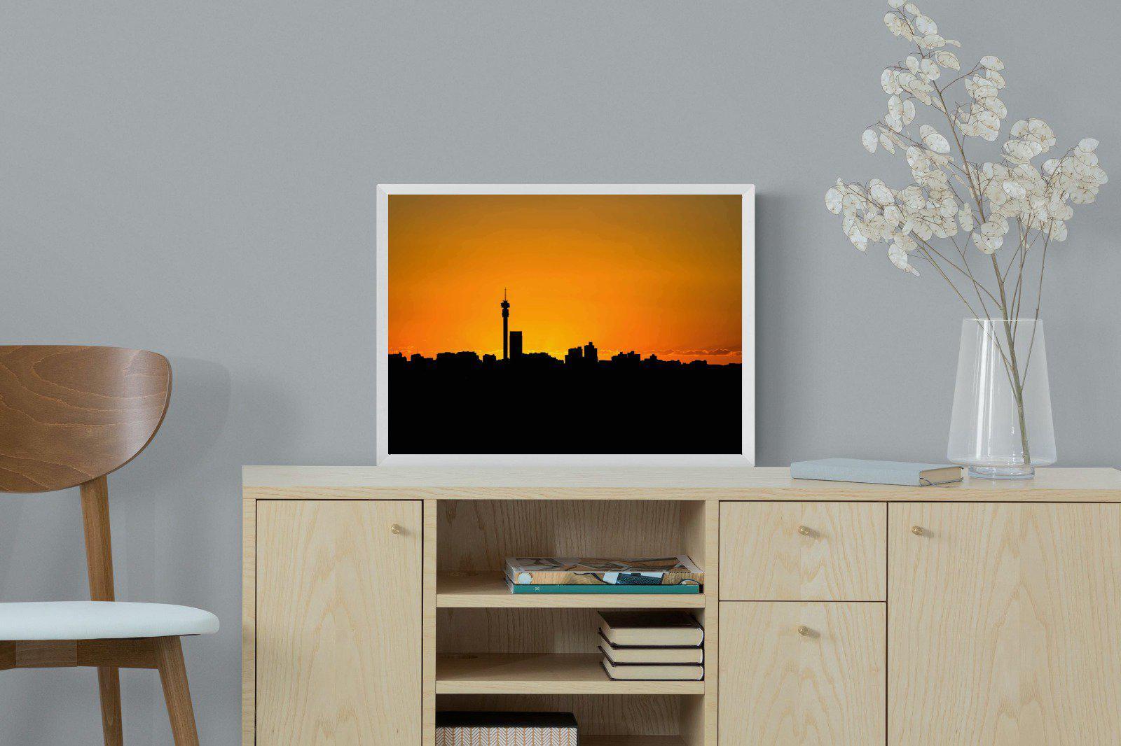 Johannesburg Silhouette-Wall_Art-60 x 45cm-Mounted Canvas-White-Pixalot