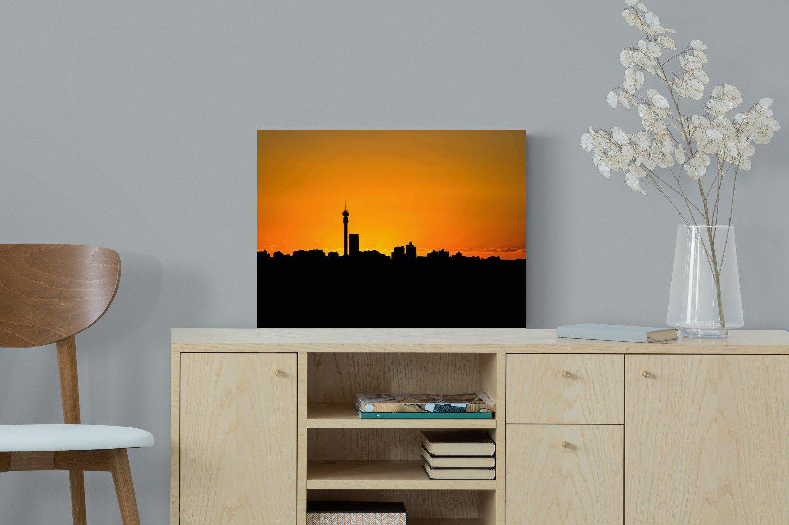 Johannesburg Silhouette-Wall_Art-60 x 45cm-Mounted Canvas-No Frame-Pixalot