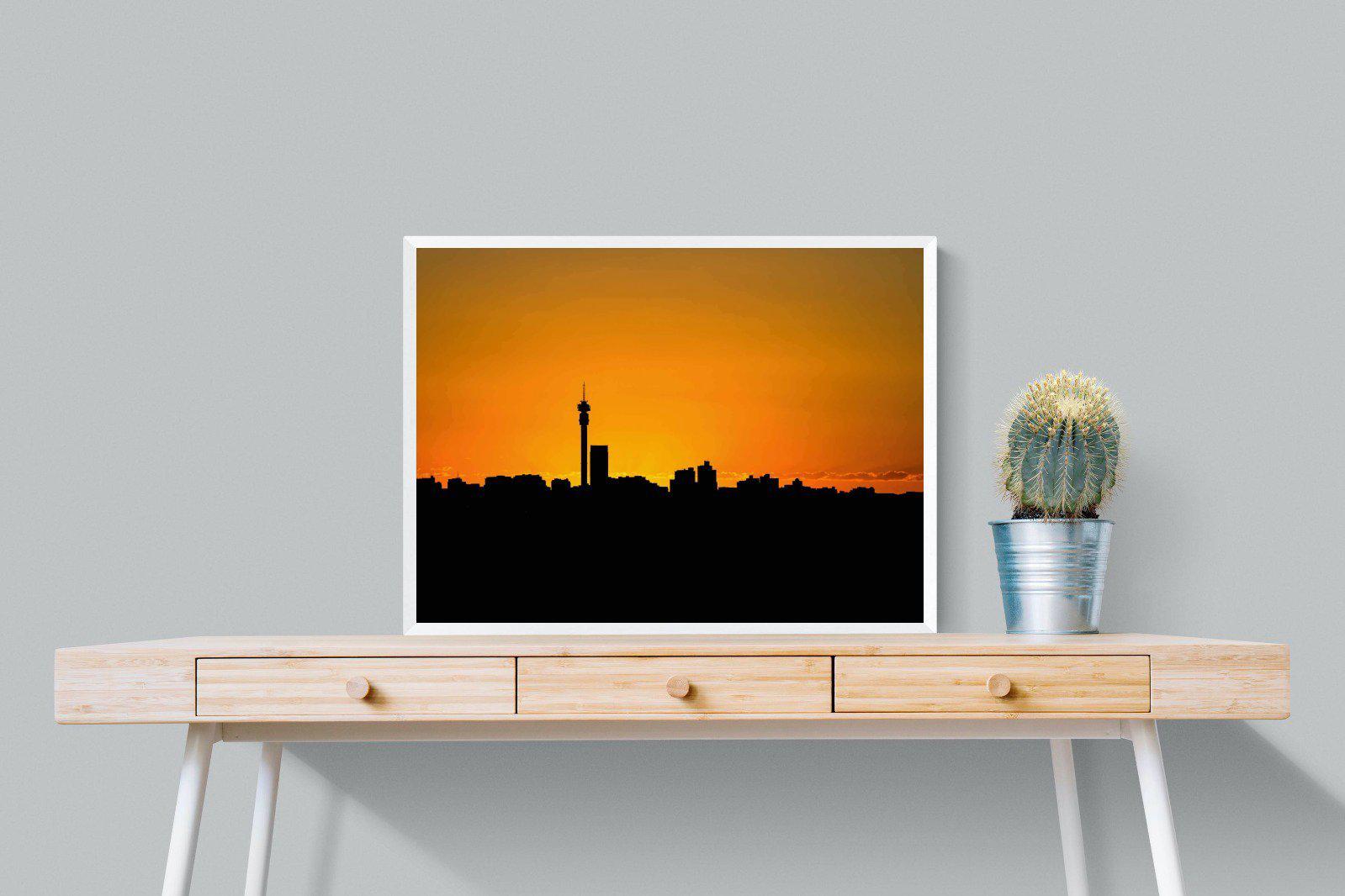 Johannesburg Silhouette-Wall_Art-80 x 60cm-Mounted Canvas-White-Pixalot