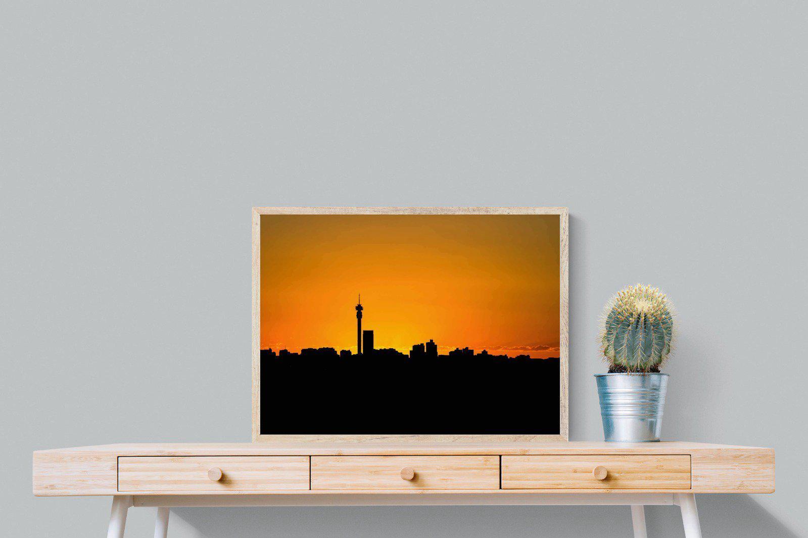 Johannesburg Silhouette-Wall_Art-80 x 60cm-Mounted Canvas-Wood-Pixalot