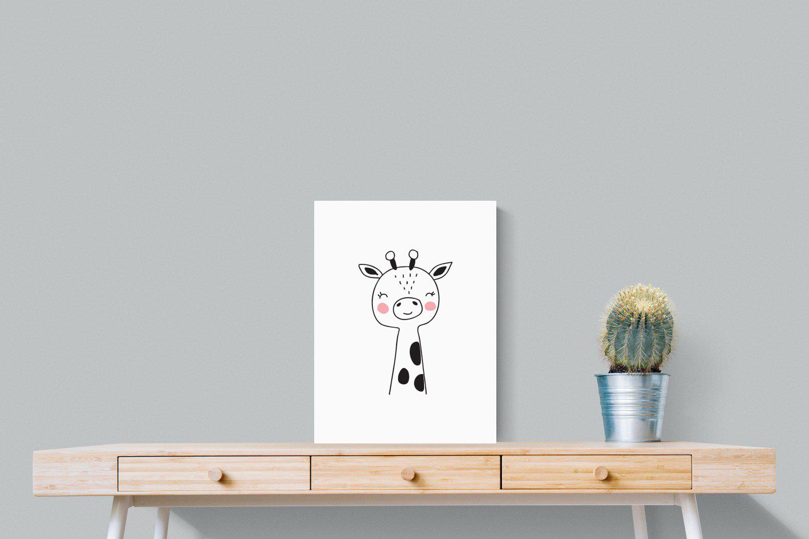 Kid's Giraffe-Wall_Art-45 x 60cm-Mounted Canvas-No Frame-Pixalot