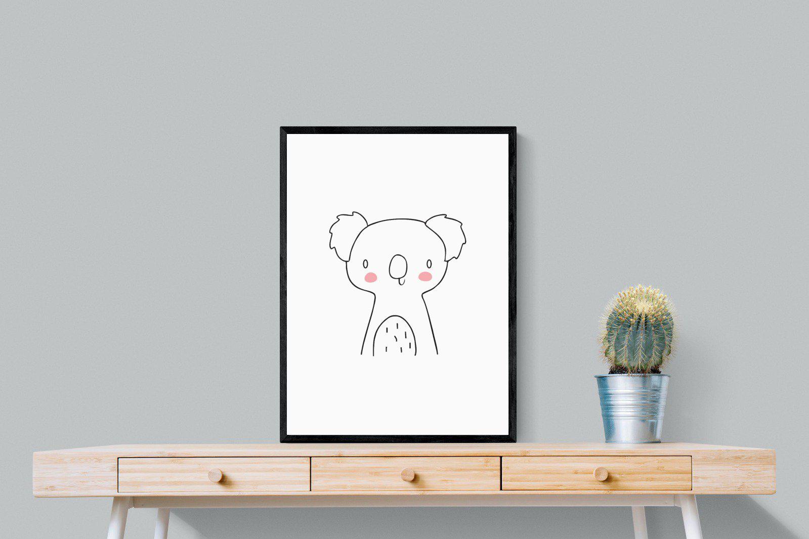 Kid's Koala-Wall_Art-60 x 80cm-Mounted Canvas-Black-Pixalot