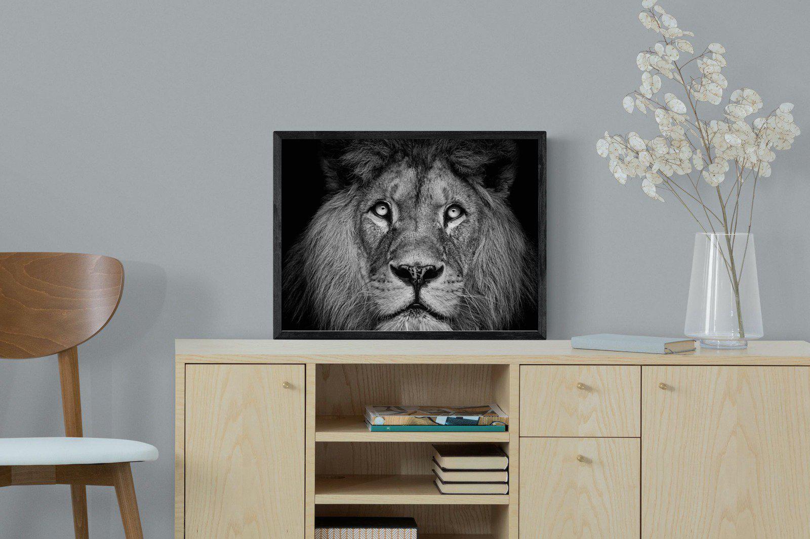 King of the Jungle-Wall_Art-60 x 45cm-Mounted Canvas-Black-Pixalot