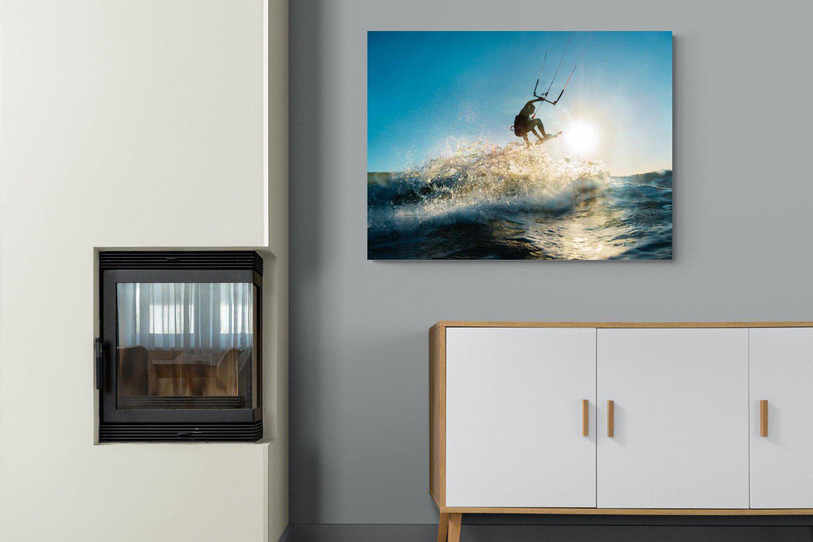 Kitesurfing-Wall_Art-100 x 75cm-Mounted Canvas-No Frame-Pixalot