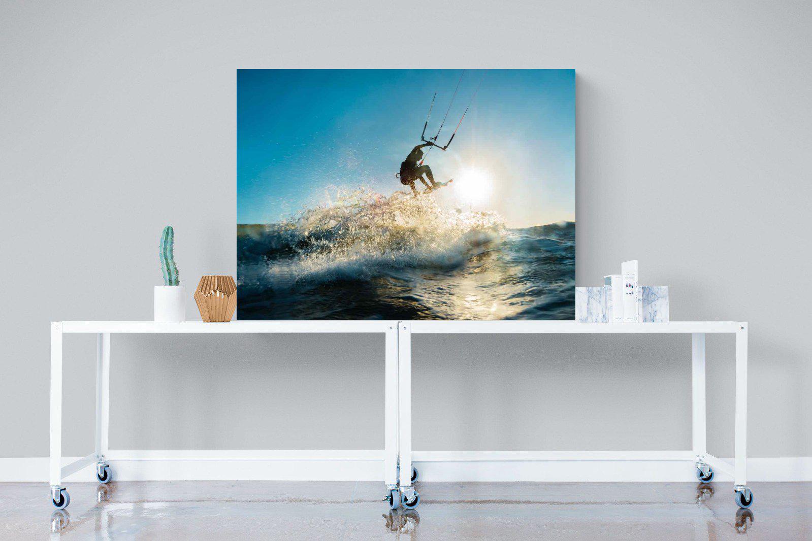 Kitesurfing-Wall_Art-120 x 90cm-Mounted Canvas-No Frame-Pixalot