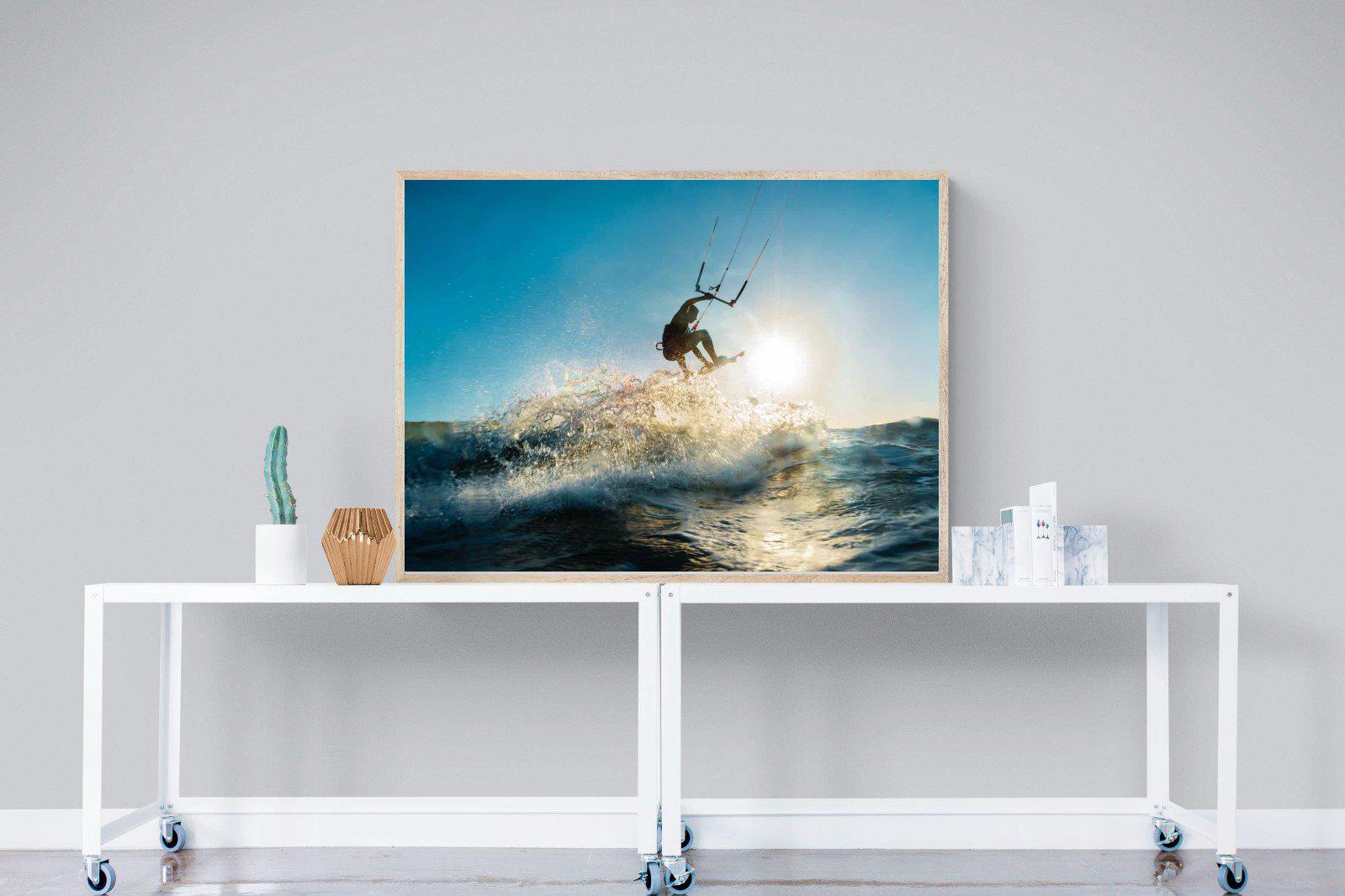 Kitesurfing-Wall_Art-120 x 90cm-Mounted Canvas-Wood-Pixalot