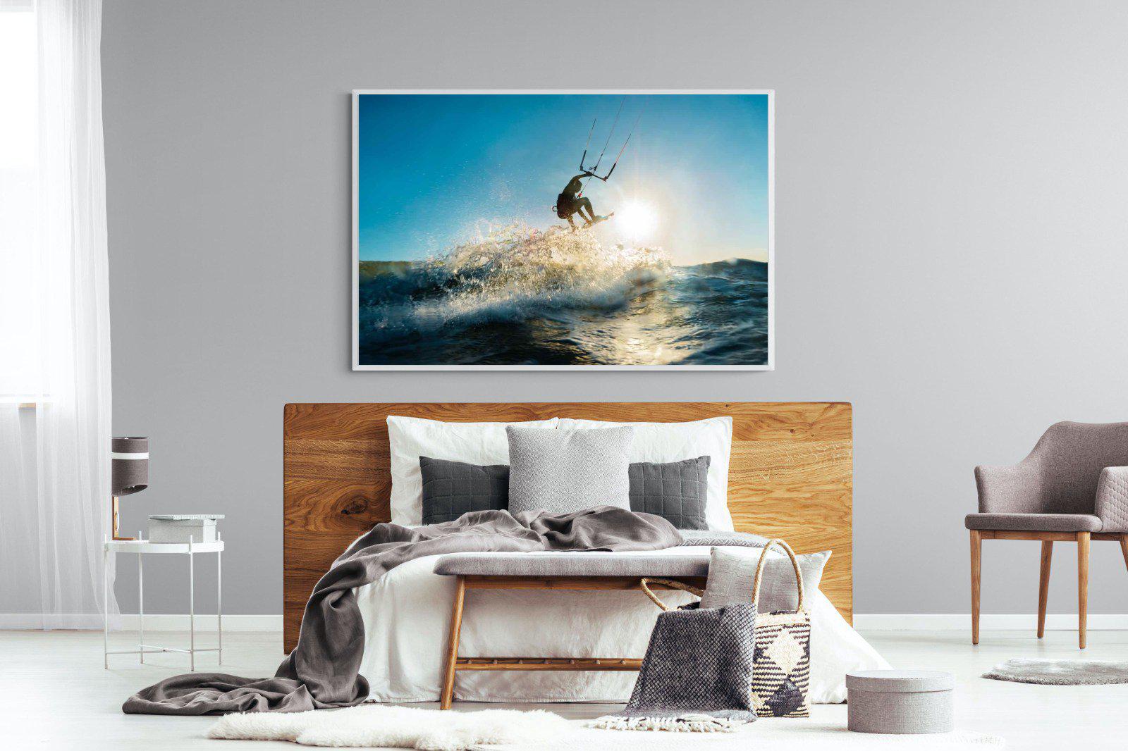 Kitesurfing-Wall_Art-150 x 100cm-Mounted Canvas-White-Pixalot