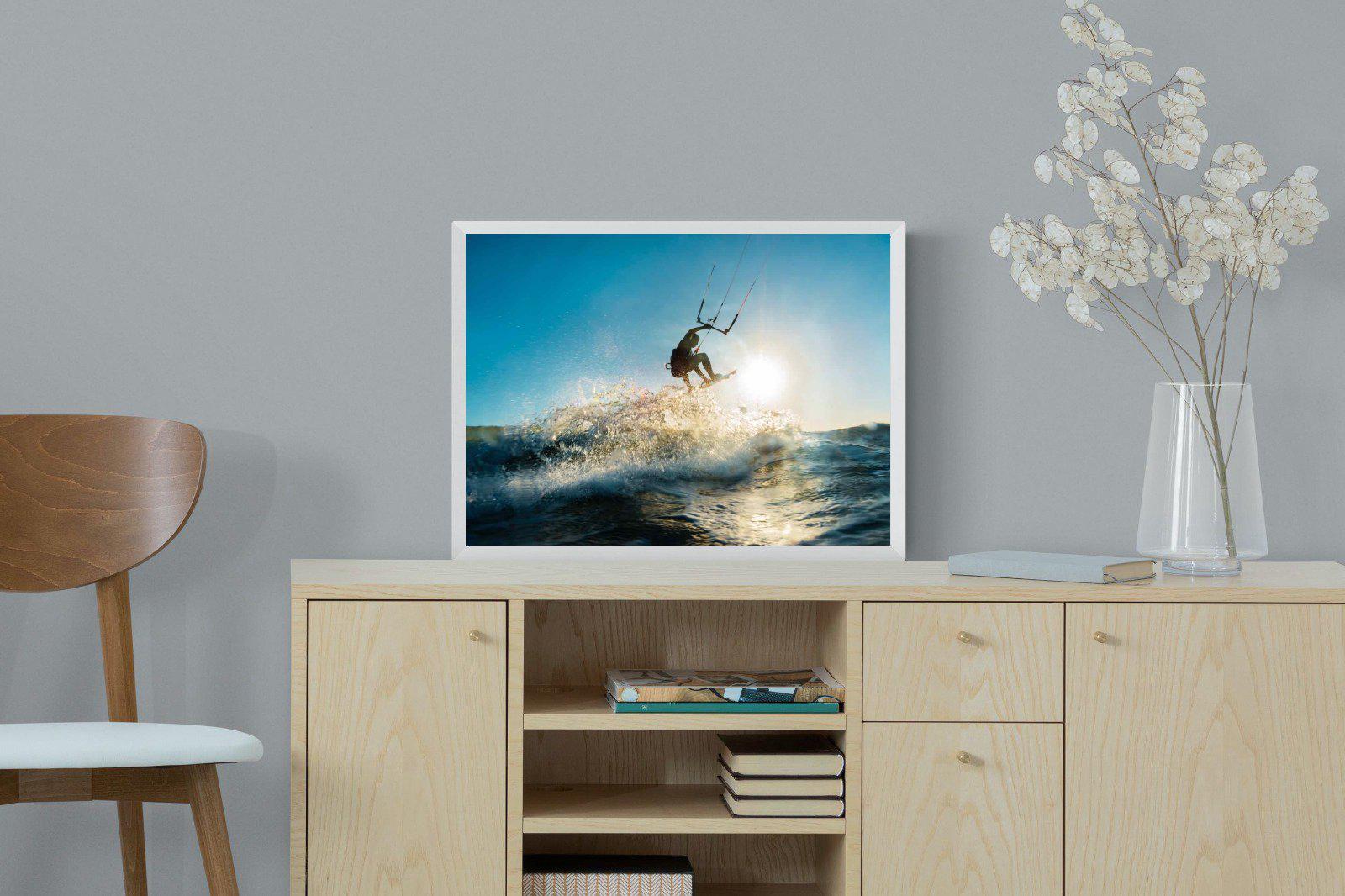 Kitesurfing-Wall_Art-60 x 45cm-Mounted Canvas-White-Pixalot