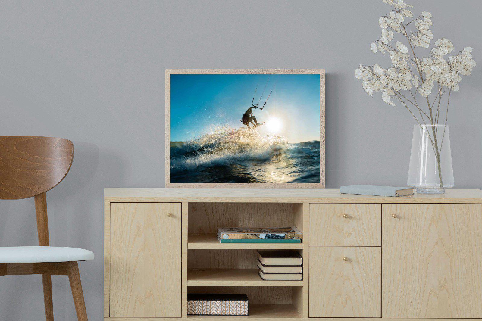 Kitesurfing-Wall_Art-60 x 45cm-Mounted Canvas-Wood-Pixalot