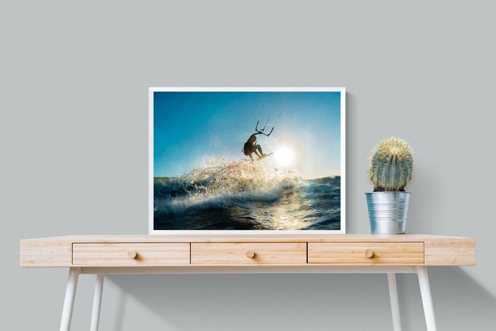 Kitesurfing-Wall_Art-80 x 60cm-Mounted Canvas-White-Pixalot