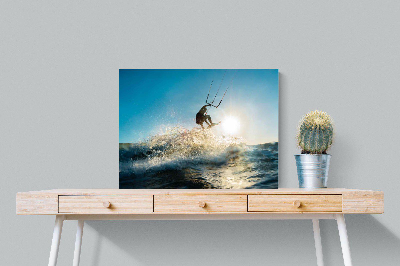 Kitesurfing-Wall_Art-80 x 60cm-Mounted Canvas-No Frame-Pixalot