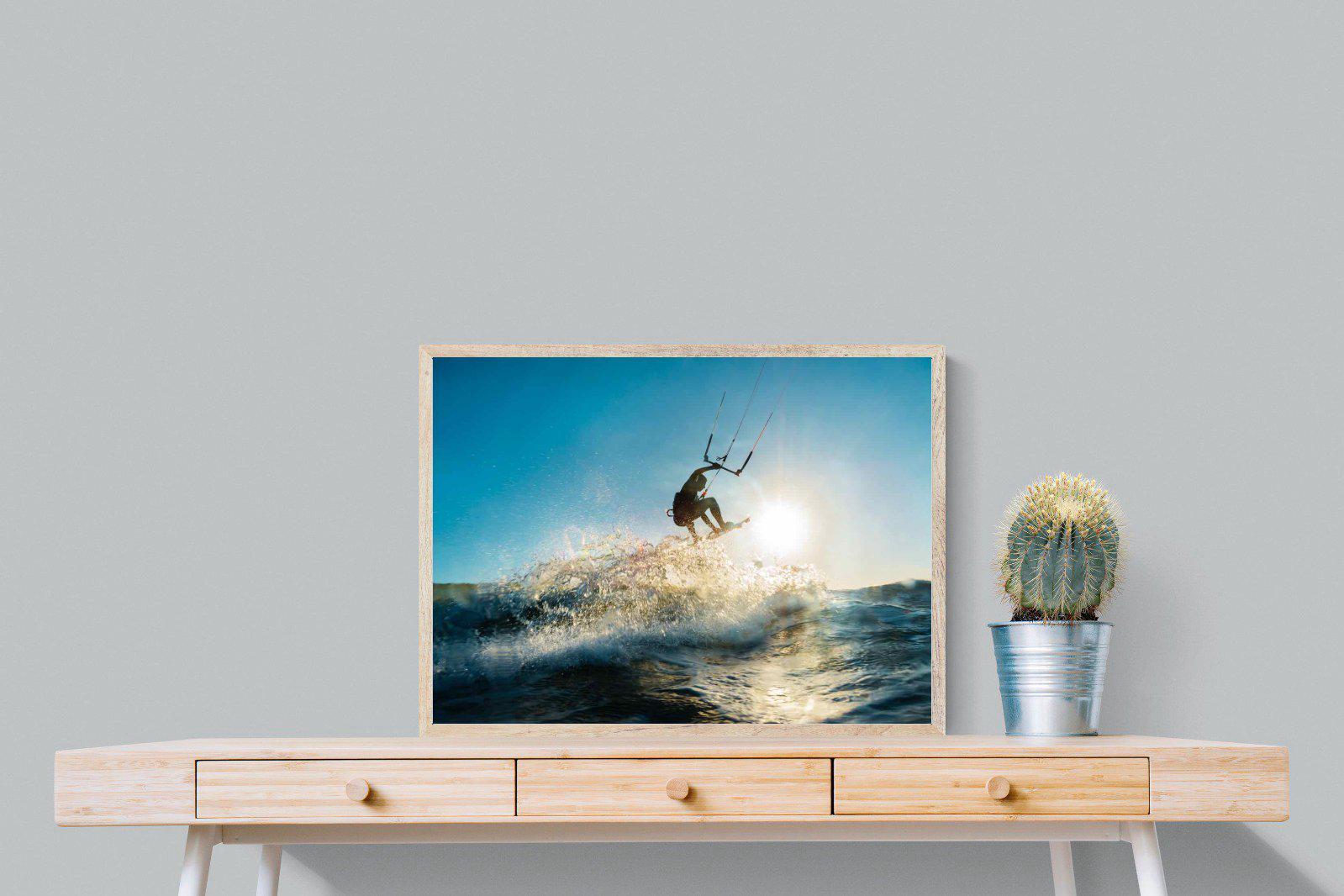 Kitesurfing-Wall_Art-80 x 60cm-Mounted Canvas-Wood-Pixalot