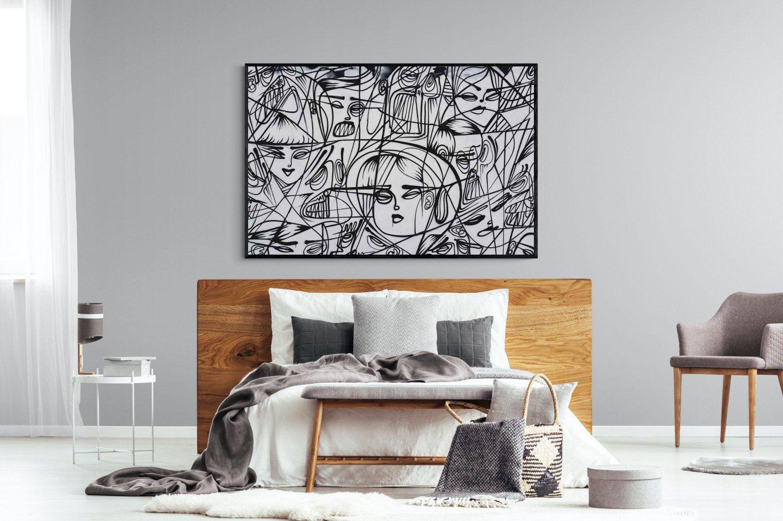 LA Street Art-Wall_Art-150 x 100cm-Mounted Canvas-Black-Pixalot