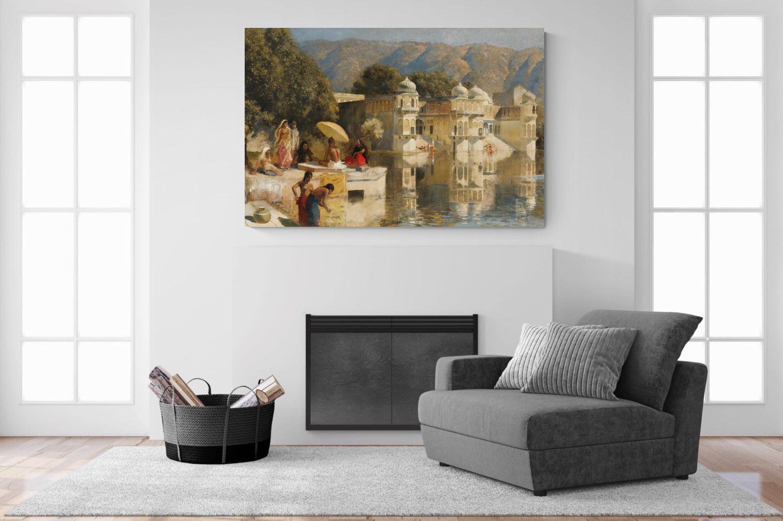 Lake at Oodeypore, India-Wall_Art-150 x 100cm-Mounted Canvas-No Frame-Pixalot