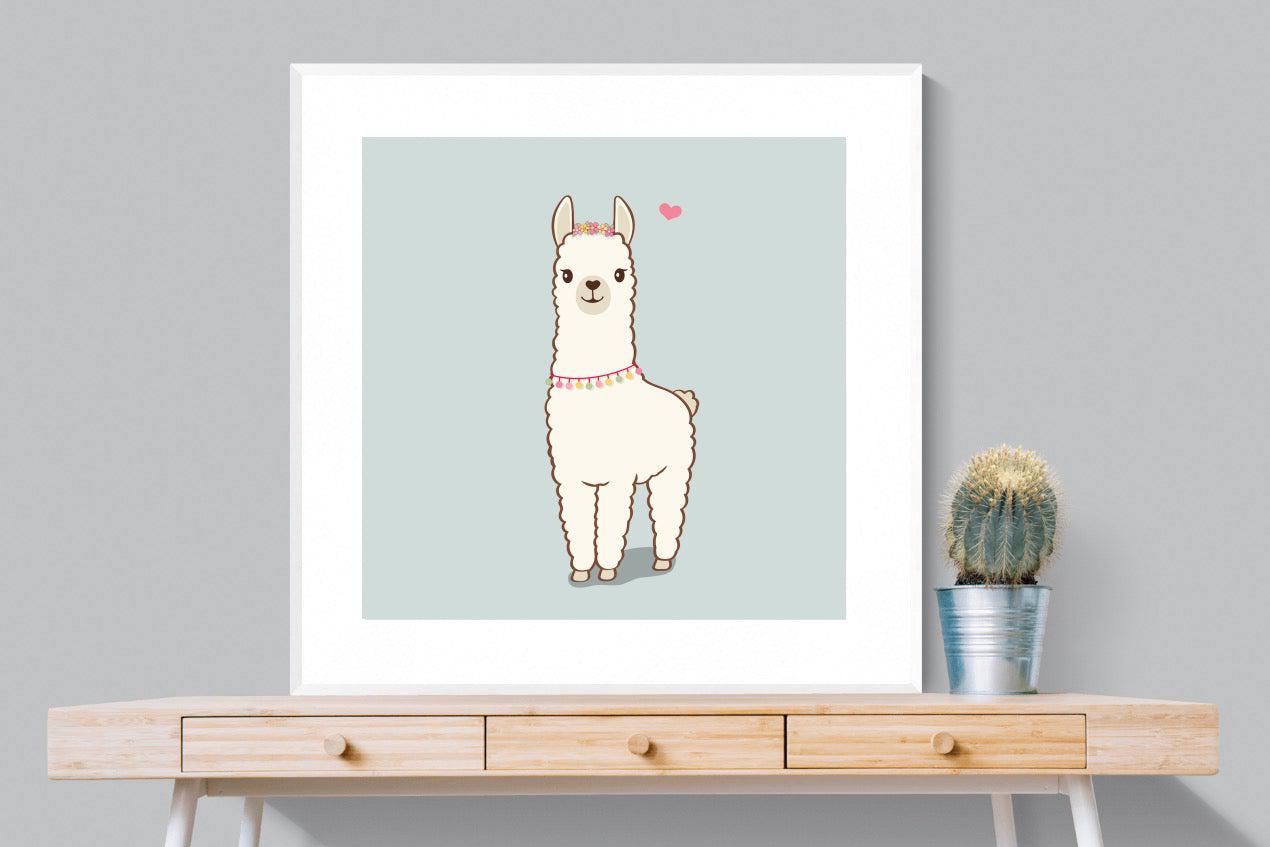 Lama-Wall_Art-100 x 100cm-Framed Print-White-Pixalot