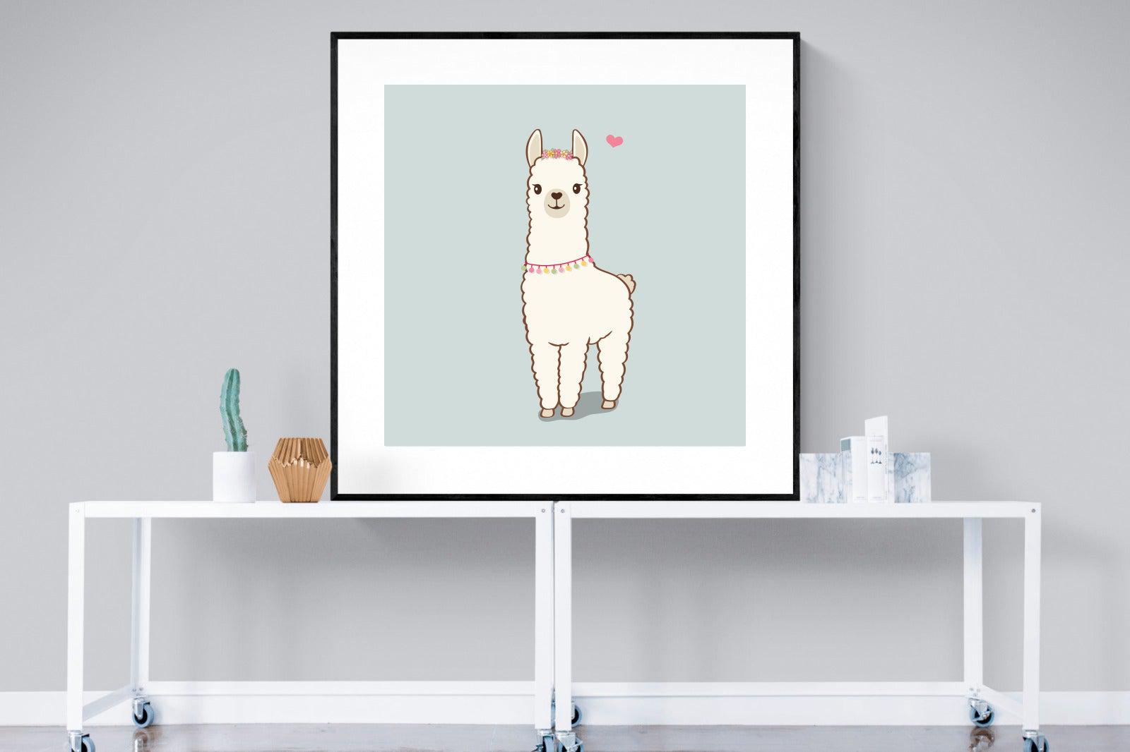 Lama-Wall_Art-120 x 120cm-Framed Print-Black-Pixalot