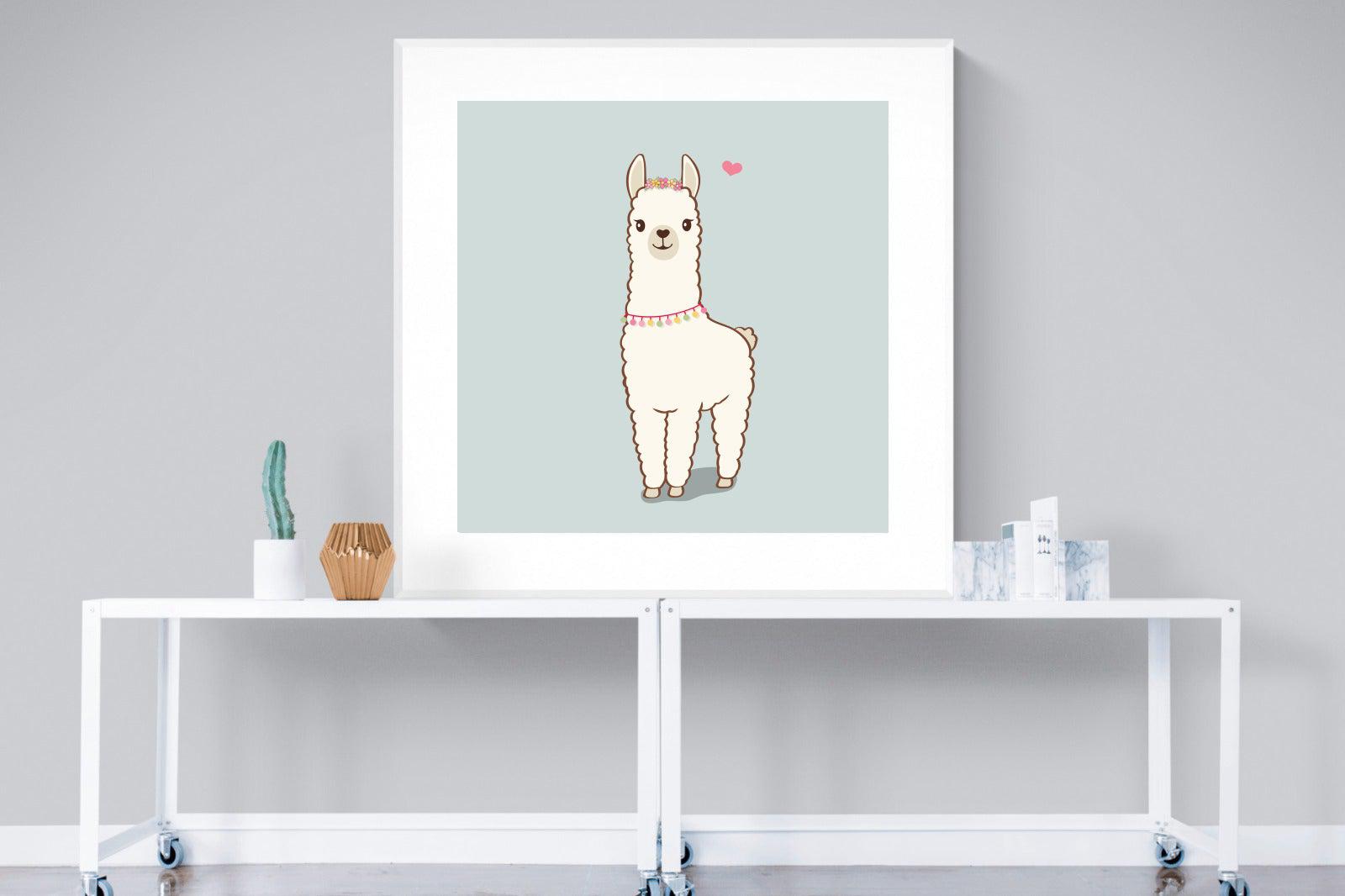 Lama-Wall_Art-120 x 120cm-Framed Print-White-Pixalot