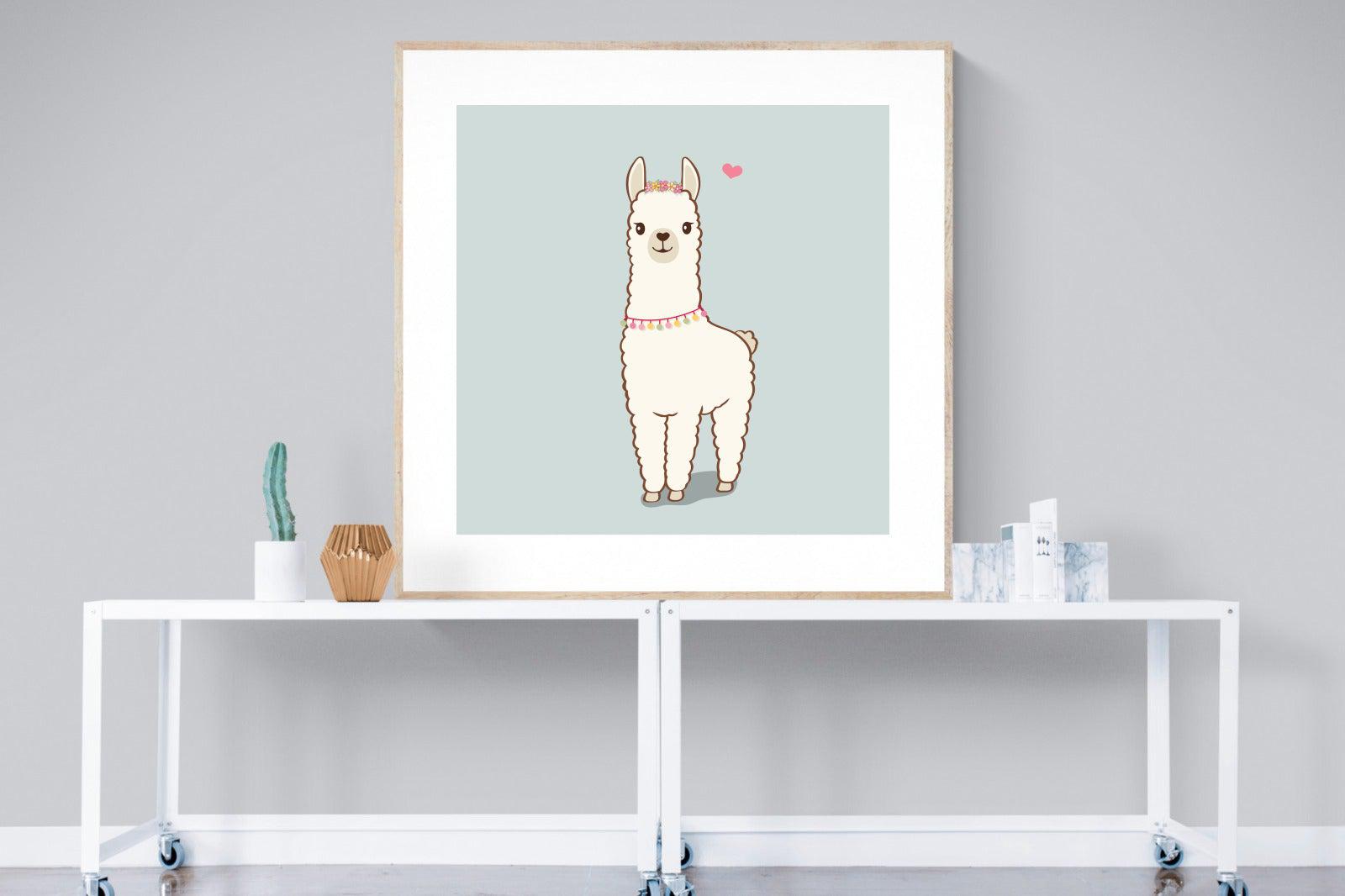 Lama-Wall_Art-120 x 120cm-Framed Print-Wood-Pixalot