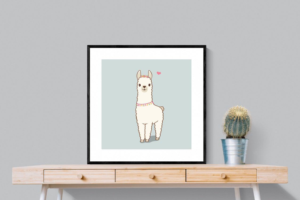 Lama-Wall_Art-80 x 80cm-Framed Print-Black-Pixalot