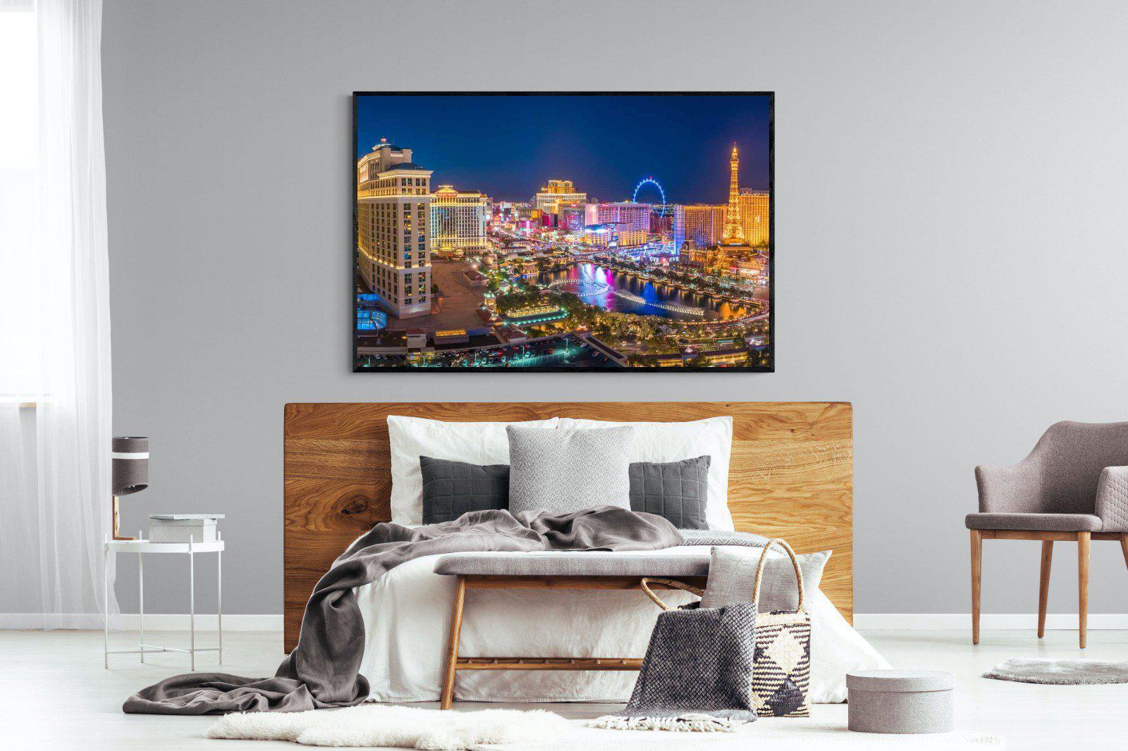 Las Vegas-Wall_Art-150 x 100cm-Mounted Canvas-Black-Pixalot