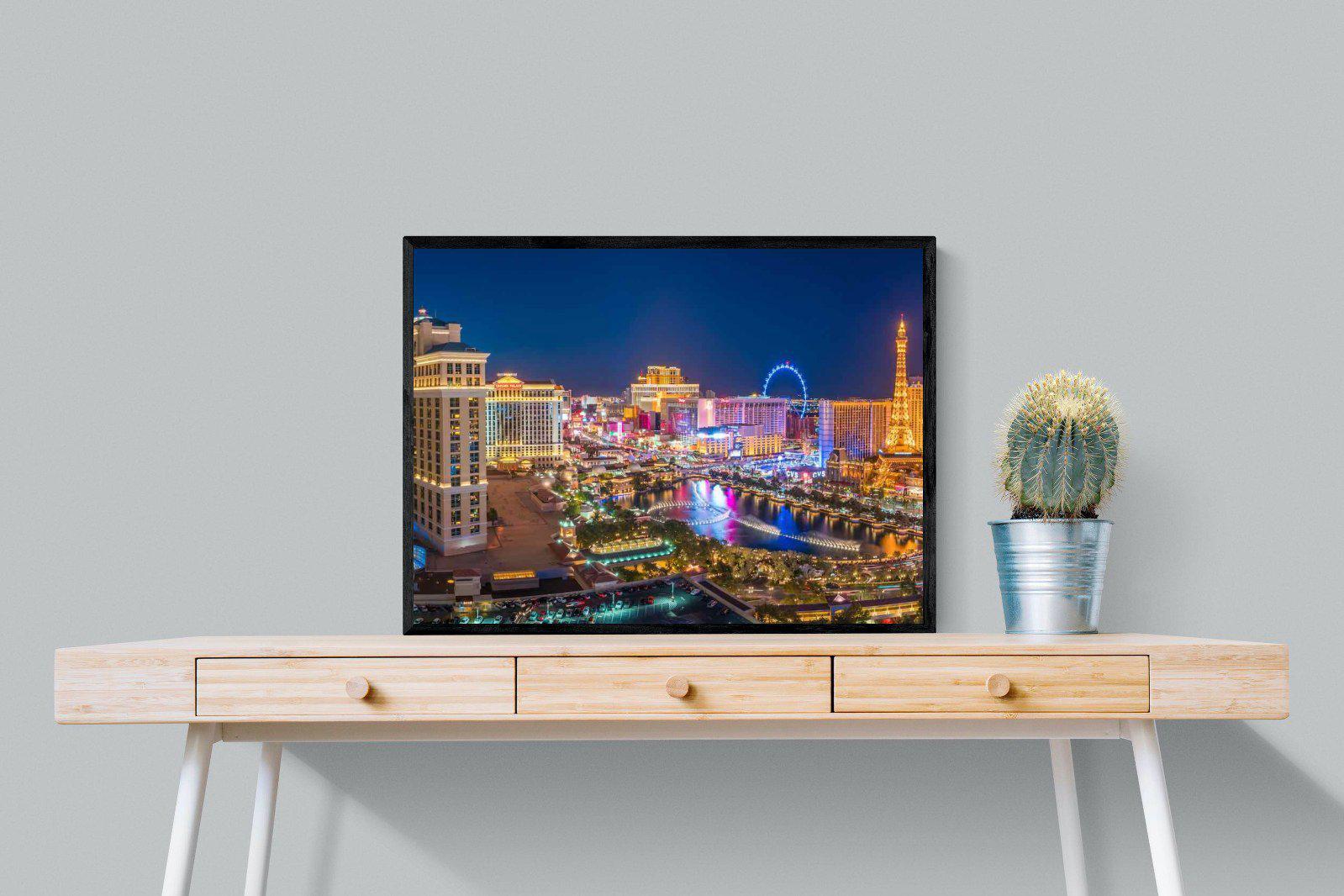 Las Vegas-Wall_Art-80 x 60cm-Mounted Canvas-Black-Pixalot