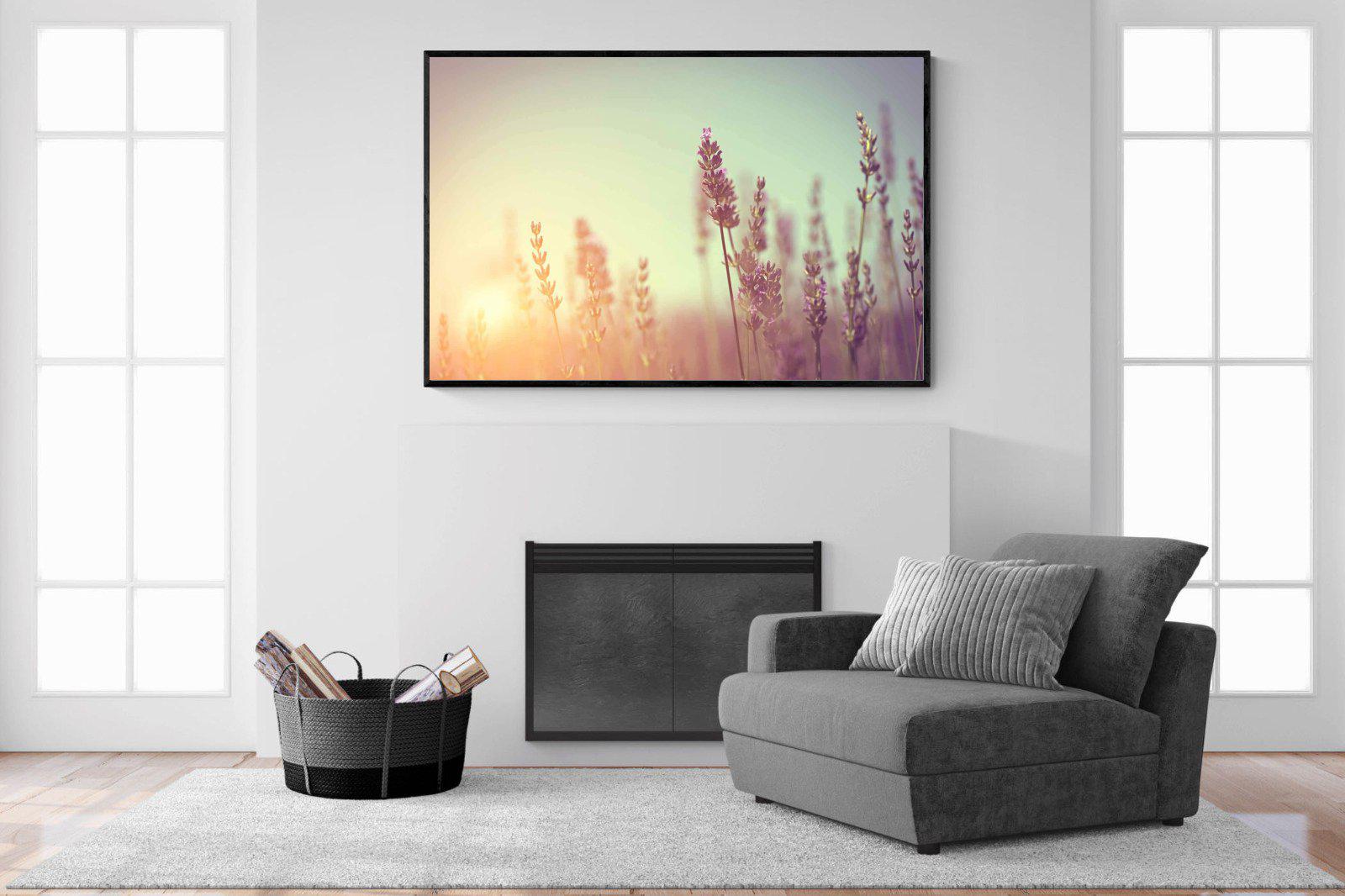 Lavender-Wall_Art-150 x 100cm-Mounted Canvas-Black-Pixalot