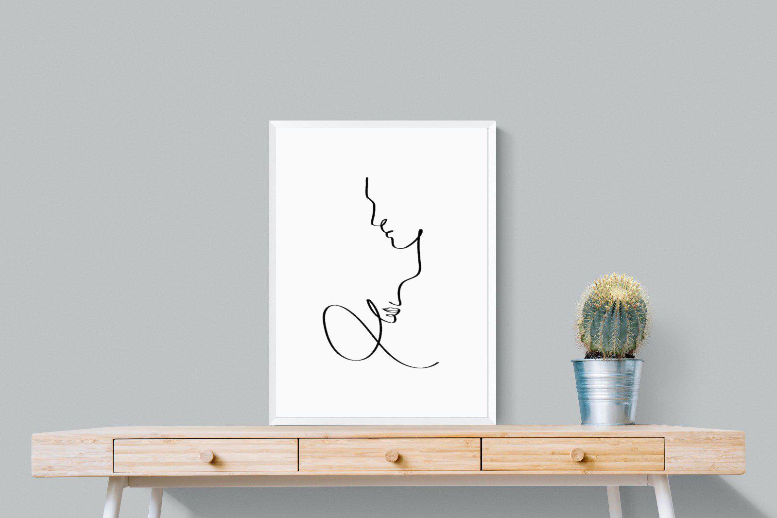 Line Drawn Couple-Wall_Art-60 x 80cm-Mounted Canvas-White-Pixalot