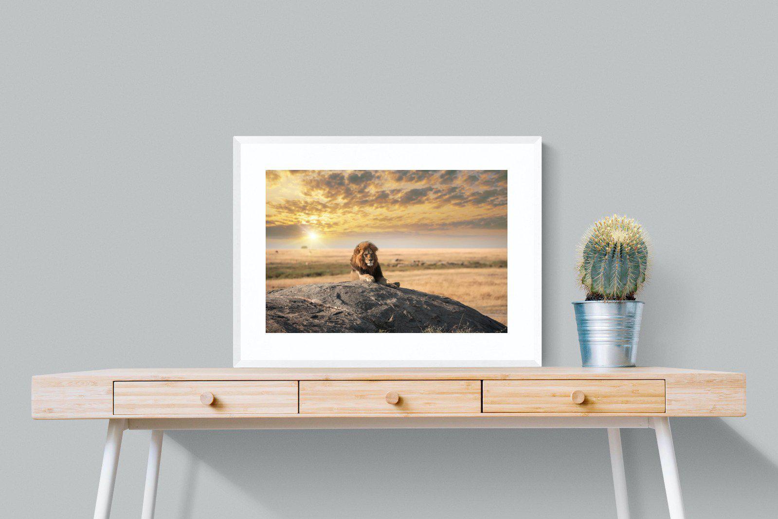 Lion Rock-Wall_Art-80 x 60cm-Framed Print-White-Pixalot